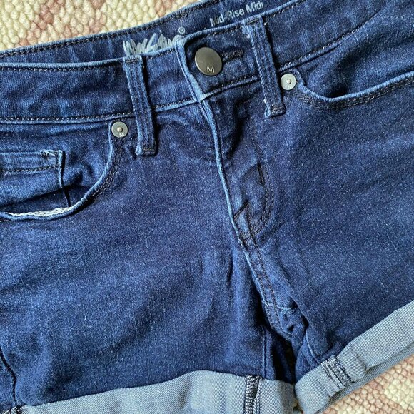 MOSSIMO Mid-Rise Midi Denim Shorts (Size: 00/24) - Picture 8 of 12